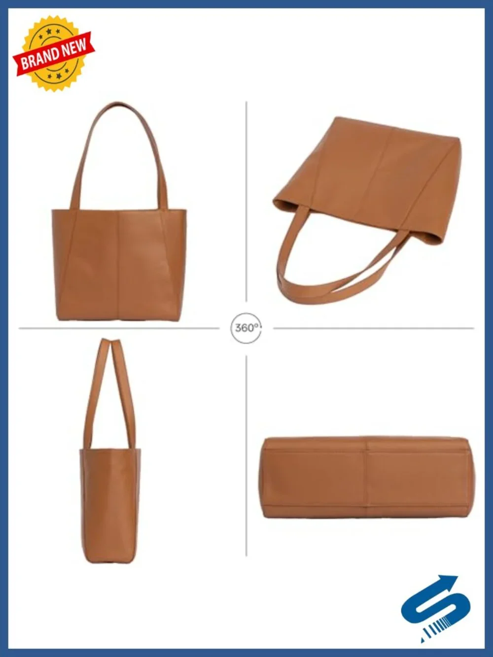 Genuine Leather Tote Bag Women Shoulder Shopper Handbag Travel Purse Laptop